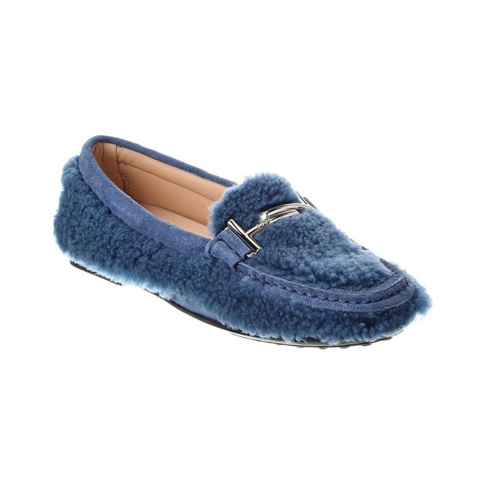 Tod’S Gomma Shearling & Suede Loafer, Blue